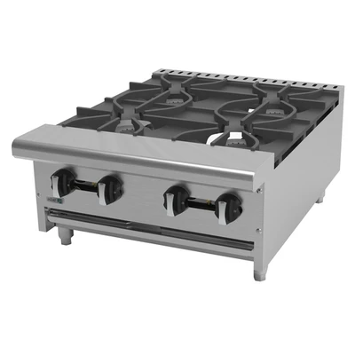 Asber AEHP-4-24-NG 24" W Stainless Steel Natural Gas Standard Countertop Hotplate - 120,000 BTU