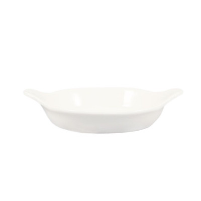 CAC China EGD-12 16 Oz. Bone White Ceramic Oval Egg Dish (1 Dozen)