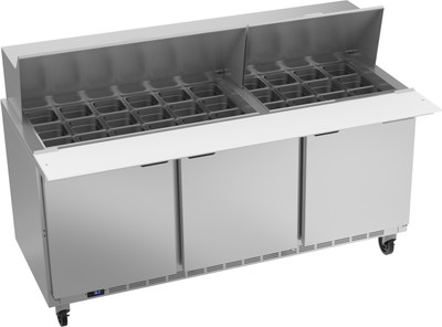 Beverage Air SPE72HC-30M 72" W Three-Section Three Door Mega Top Refrigerated Counter