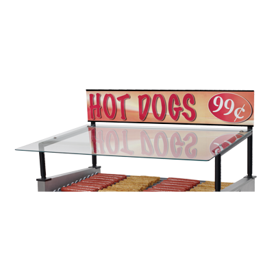 Star 30SG-G Grill-Max Hot Dog Roller Grill Sneeze Guard for 23" x 20" Grills with Pass-Through Tempered Glass Canopy