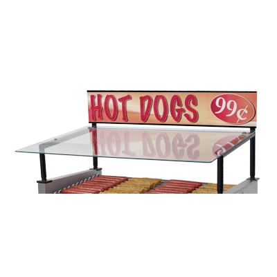Star 30SG-G Grill-Max Hot Dog Roller Grill Sneeze Guard for 23" x 20" Grills with Pass-Through Tempered Glass Canopy