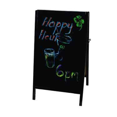 Winco MBAF-4 Sidewalk Marker Board Black Wood 2"W - 1 Set (1 Set)