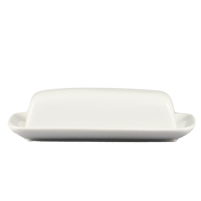 CAC China BTD-8 Super White Porcelain Accessories Butter Dish Set (1 Set Per Case)