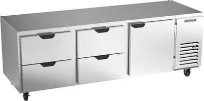Beverage Air UCRD93AHC-4 93"W Three-Section Reach-In Undercounter Refrigerator