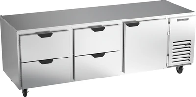 Beverage Air UCRD93AHC-4 93"W Three-Section Reach-In Undercounter Refrigerator