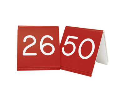 Cal-Mil 269B-1 3" W Red and White Plastic Engraved Number Tent Set