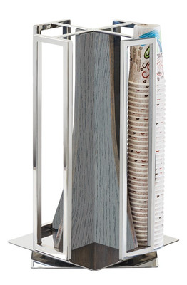 Cal-Mil 3803-83 Ash Gray Oak Wood 10"W x 10"D x 18-1/4"H Ashwood Cup & Lid Organizer