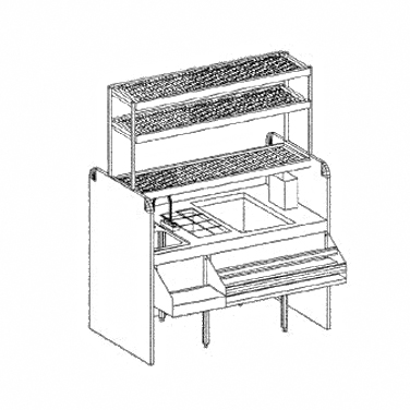 Glastender CS-54X32-CCW Assembly Ice Bin/Cocktail Station - 54"W x 32"D