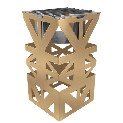 Eastern Tabletop 1743RZ 8”W x 8”D x 15”H Black 18/10 Stainless Steel Lexus Ridge Design Connecting Riser Stand