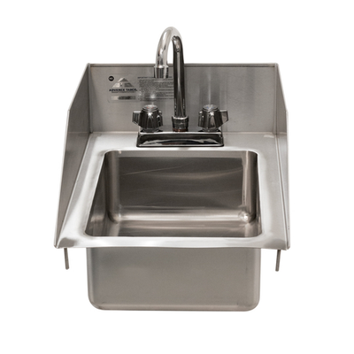 Advance Tabco DI-1-5SP-EC-X 12" W x 18.5" D x 11" H 20 Gauge 304 Stainless Steel 1-Compartment Special Value Drop-In Sink