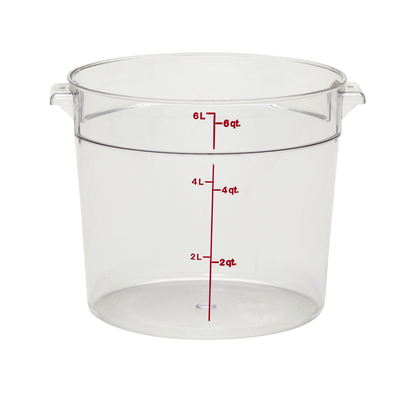 Cambro RFSCW6135 6 qt Clear Round Camwear Storage Container - 12/Case