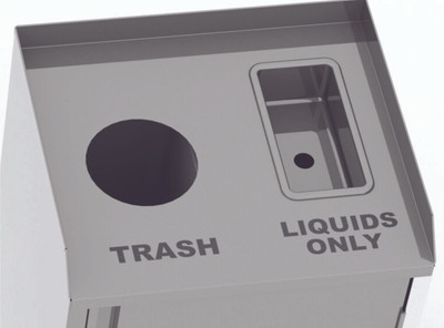 Lakeside 3320 30 Gal. Stainless Steel Top Access 2 Streams Waste Station