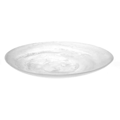 American Metalcraft WSP15 15.63" 74.5 Oz. Resin White Round Translucence Platter