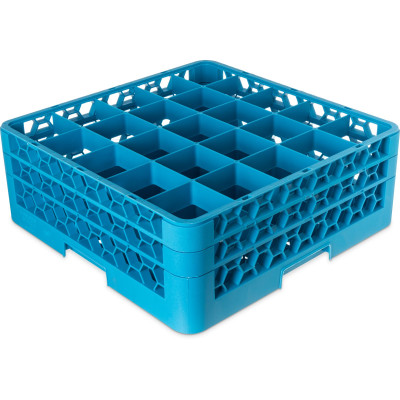 Carlisle RG25-214 25 Compartments Full Size Blue OptiClean Dishwasher Glass Rack