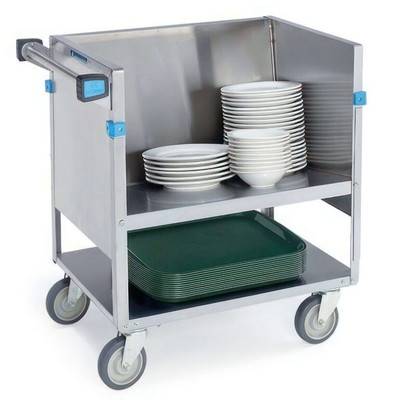 Lakeside 407 Store 'N' Carry 22.63" W Stainless Steel 2-Shelf Dish Truck
