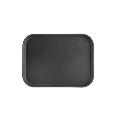 CAC China FGTD-1216BK 16" L x 12" W Fiberglass Black Rectangle Tray