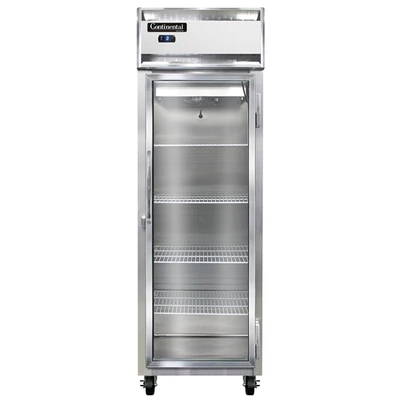 Continental Refrigerator 1FSNSSGD 26" W One-Section Glass Door Freezer - 115 Volts