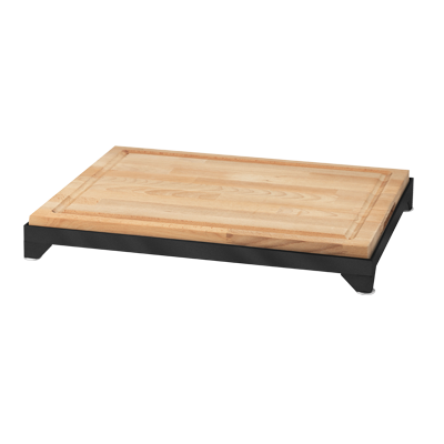 Eastern Tabletop 9653MB 24" x 18" Butcher Block Carving Board with Black Coated Stainless Steel Frame