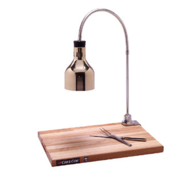 Cres Cor IFW61GL10PB 24" W Brass Hood and Wood Base Portable Infra Red Warmer Countertop Carving Station - 120 Volts