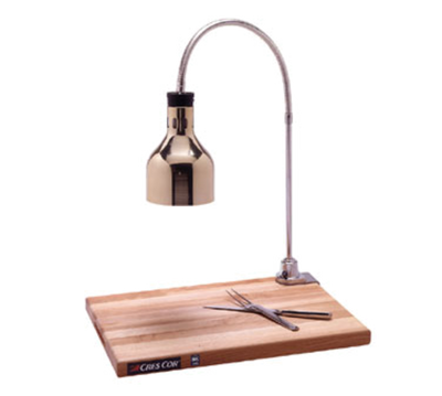 Cres Cor IFW61GL10PB 24" W Brass Hood and Wood Base Portable Infra Red Warmer Countertop Carving Station - 120 Volts