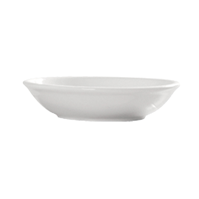 CAC China 101-44 3.75" Dia. Bone White Porcelain Round Lincoln Sauce Dish (15 Dozen Per Case)