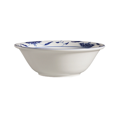 CAC China 103-43 3" Dia. Bone White Porcelain Round Blue Lotus Sauce Dish (20 Dozen Per Case)
