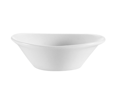 CAC China JEL-4 4 Oz. Super White Porcelain Oval RKF Jelly or Sauce Dish (6 Dozen Per Case)