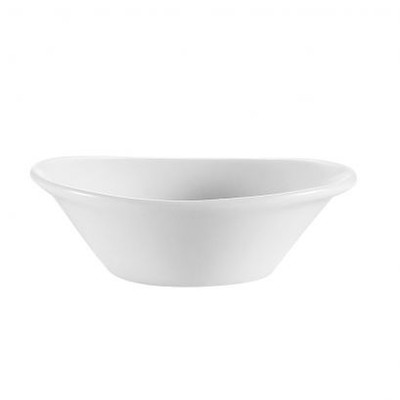 CAC China JEL-4 4 Oz. Super White Porcelain Oval RKF Jelly or Sauce Dish (6 Dozen Per Case)