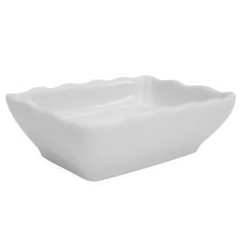 CAC China SHA-32A 4" W X 2.63" D X 1.13" H Super White Porcelain Rectangular Sushia Sauce Dish (4 Dozen Per Case)