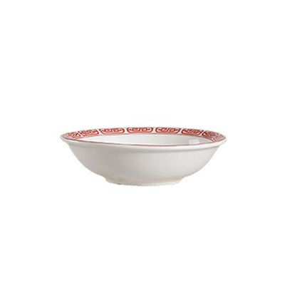 CAC China 105-44 3.75" Dia. Bone White Porcelain Round Red Gate Sauce Dish (15 Dozen Per Case)