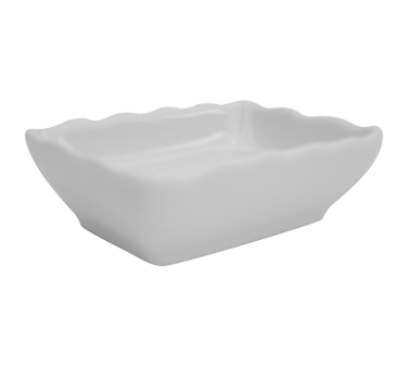 CAC China SHA-32 3.25" W X 2.38" D X 1" H Super White Porcelain Rectangular Sushia Sauce Dish (4 Dozen Per Case)