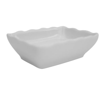 CAC China SHA-32 3.25" W X 2.38" D X 1" H Super White Porcelain Rectangular Sushia Sauce Dish (4 Dozen Per Case)