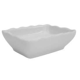 CAC China SHA-32 3.25" W X 2.38" D X 1" H Super White Porcelain Rectangular Sushia Sauce Dish (4 Dozen Per Case)