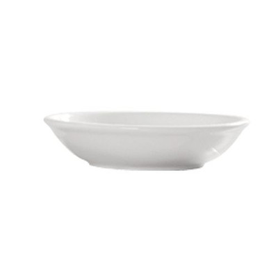 CAC China 101-42 2.75" Dia. Bone White Porcelain Round Lincoln Sauce Dish (20 Dozen Per Case)