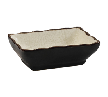 CAC China 666-32-W 3.25" W X 2.5" D X 1" H Creamy White Ceramic Rectangular Japanese Style Sauce Dish (4 Dozen Per Case)