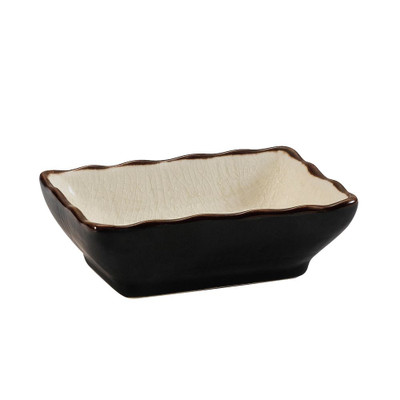 CAC China 666-32-W 3.25" W X 2.5" D X 1" H Creamy White Ceramic Rectangular Japanese Style Sauce Dish (4 Dozen Per Case)