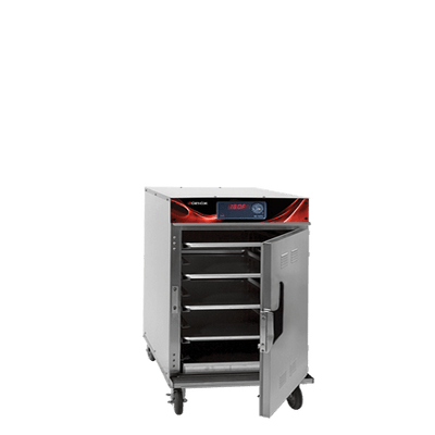 Cres Cor 1200HHSSSPLITDX 26.63" W Stainless Steel Solid Half-Height Mobile Heated Cabinet - 120 Volts