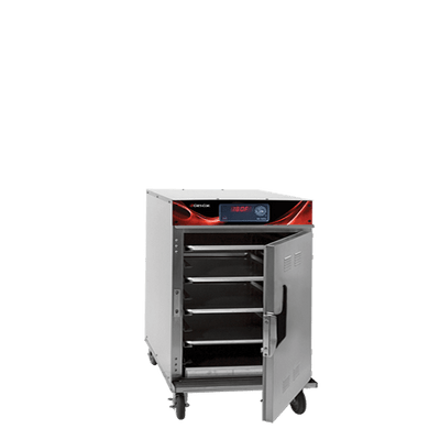 Cres Cor 1200HHSSSPLITDX 26.63" W Stainless Steel Solid Half-Height Mobile Heated Cabinet - 120 Volts