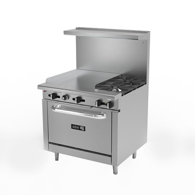 Asber AEMR-G24-B2-36 H-LP 36" W Liquid Propane Restaurant Range - 138,000 BTU