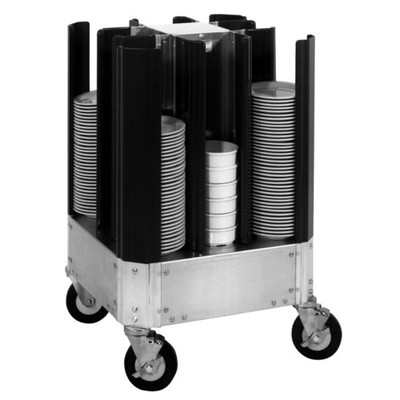 Cres Cor 5016480 6.75" Dia. Plate Size Aluminum 8-Compartment Poker Chip Style Dish Dolly