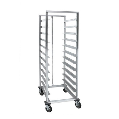 Cres Cor 2071524SD 24 Pans Aluminum Full Height Riveted and Welded Frame Open Sides Mobile Utility Rack
