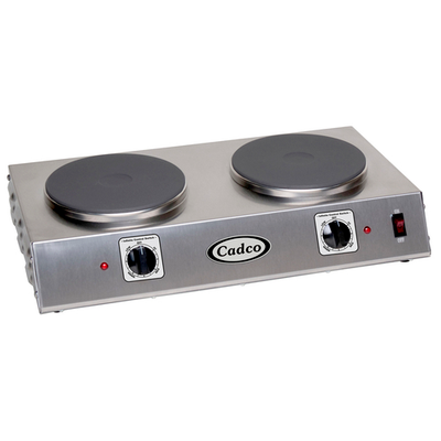 Cadco CDR-2C Infinite Heat Control Electric Standard Countertop Portable Hot Plate - 120 Volts