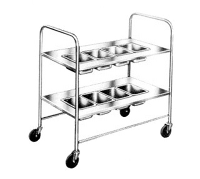 Piper Products 718 Stainless Steel Solid Lower Shelf 4" Swivel Casters Silverware Cart