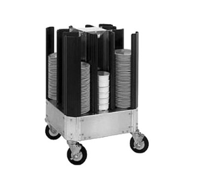 Cres Cor 5018240 9.75" Dia. Plate Size Aluminum 4-Compartment Poker Chip Style Dish Dolly