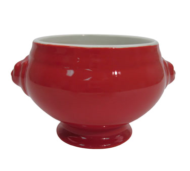 CAC China LN-15-R 15 Oz. Super White Porcelain Lion Head Tureen or Bouillon (2 Dozen Per Case)