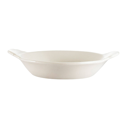 CAC China COA-15-W 15 Oz. American White Ceramic Oval Welsh Rarebit Baking Dish (3 Dozen Per Case)