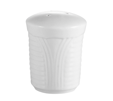CAC China CRO-SS 2.5" Dia. Super White Porcelain Round Corona Salt Shaker (4 Dozen Per Case)
