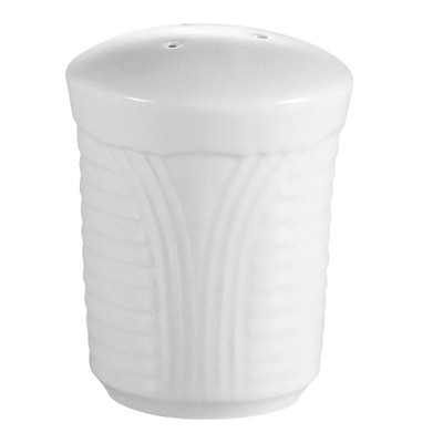 CAC China CRO-SS 2.5" Dia. Super White Porcelain Round Corona Salt Shaker (4 Dozen Per Case)