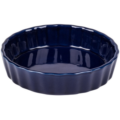 CAC China QCD-5-BLU 5.5 Oz. Ceramic Round Festiware Quiche Baking Dish (2 Dozen Per Case)