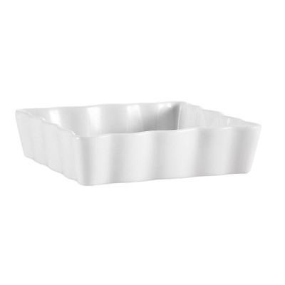 CAC China QCD-SQ6 18 Oz. Super White Porcelain Square Quiche Baking Dish (3 Dozen Per Case)